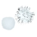 Pompony Titanum Craft-Fun Series brokatowe i matowe biały 50 szt (361536)