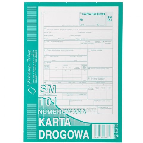 Druk offsetowy Karta drogowa  sam. osob. Numerowana A5 A5 80k. Michalczyk i Prokop (802-3-N)