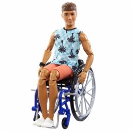 Lalka Barbie na wózku inwalidzkim w koszulce w palmy [mm:] 290 (HJT59)