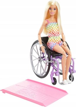 Lalka Barbie na wózku inwalidzkim w stroju w kratkę [mm:] 290 (HJT13)