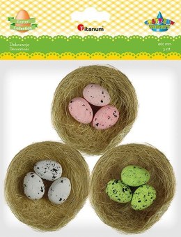 Ozdoba wielkanocna Craft-Fun Series Gniazdo z jajeczkami Titanum