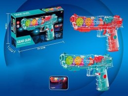Pistolet Grafix przezroczysty, kolorowe zębatki w środku, światło i dźwięk (7175771)