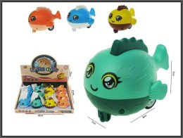 Zabawka nakręcana Ryba Fugu naciśnij i jedź 4-kolory Hipo (H13359)