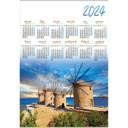 Kalendarz ścienny Lucrum WIATRAKI plakatowy 607mm x 880mm (PL07)