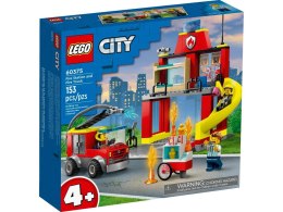 Klocki konstrukcyjne Lego City remiza strażacka i wóz strażacki (60375)