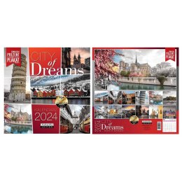 Kalendarz ścienny Kukartka classic CITY OF DREAMS 300mm x 300mm