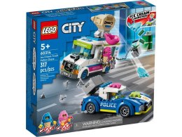 Klocki konstrukcyjne Lego City Policyjny pościg za furgonetką z lodami (60314)