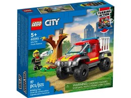 Klocki konstrukcyjne Lego City Wóz strażacki 4x4 - misja ratunkowa (60393)