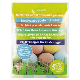Dekoracja jajek Barwniki do jaj 5 kolorów Arpex (SW7262)