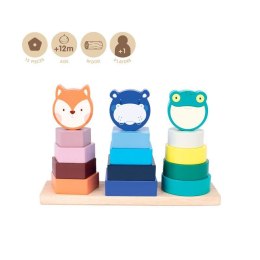Drewniana zabawka edukacyjna do układania Wieża zwierząt