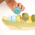 Klocki do układania Balansujący krokodyl, drewniana zabawka edukacyjna