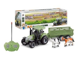 Traktor na radio, z przyczepą i zwierzętami, ładowarka USB Adar (581692)