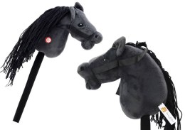 Pluszak interaktywny Głowa Konia Na Kiju Hobby Horse Koń Długowłosy Czarny Dźwięki Lean (19535)