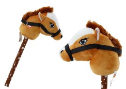 Pluszak interaktywny Głowa Konia Na Kiju Hobby Horse Koń Krótkowłosy Brązowy Dźwięki Lean (19537)