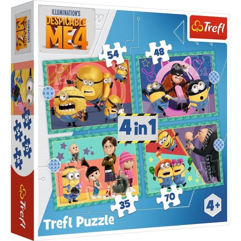 Puzzle Trefl Zwariowane Minionki 4w1 el. (34648)