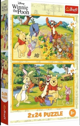 Puzzle Trefl Kubuś Puchatek Dzień w ogrodzie 2x24 el. (34436)