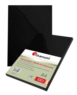 Karton do bindowania Titanum błyszczący - chromolux A4 - czarny 250g