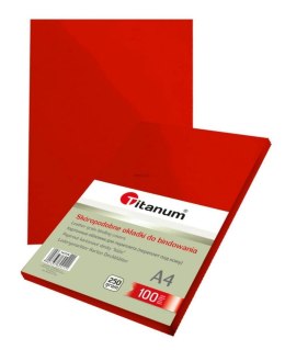Karton do bindowania Titanum błyszczący - chromolux A4 - czerwony 250g