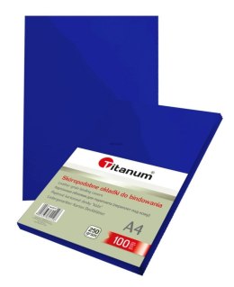 Karton do bindowania Titanum błyszczący - chromolux A4 - niebieski 250g