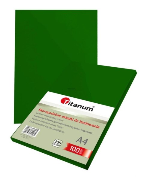 Karton do bindowania błyszczący - chromolux A4 zielony 250g Titanum