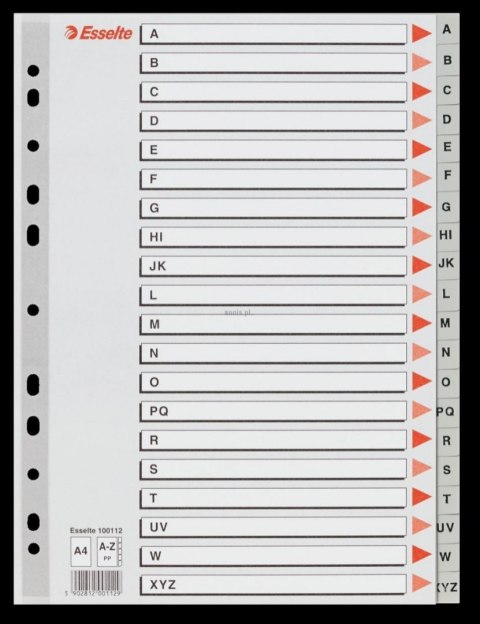 Przekładka alfabetyczna Esselte A4 szara A-Z (100112)