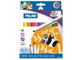 Flamastry wymazywalne Milan 11 kolorów z wymazywaczem (80093)
