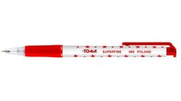 Długopis Toma czerwony gwiazdki (TO-069)