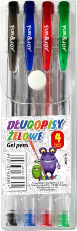 Długopis żelowy Fun&Joy mix 0,7mm (FJ-G04C)