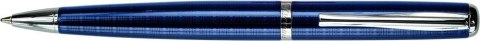 Długopis obrotowy 10B1-DC Titanum metalowy niebieski w kratkę srebrne wykończenie niebieski wkład 0,7 mm