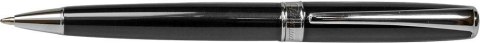 Długopis obrotowy 10B400L Titanum metalowy czarna obudowa srebrne wykończenie niebieski wkład 0,7 mm