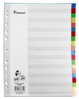 Przekładki do segregatora PP Titanum A4 20 kartek indeksy kolorowe (IK20)
