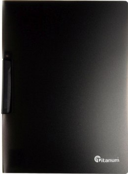 Skoroszyt PP Titanum z klipem A4 czarny mat półprzezroczysty (SKTBK)