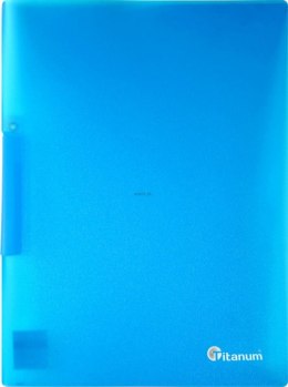 Skoroszyt PP Titanum z klipem A4 niebieski mat półprzezroczysty (SKTBL)