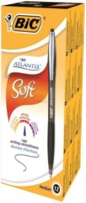Długopis olejowy Bic Atlantis Soft Metal Clic czarny 1,2mm