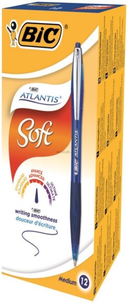 Długopis olejowy Bic Atlantis Soft Metal Clic niebieski 1,2mm