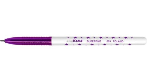 Długopis Toma gwiazdki FIOLETOWY fioletowy 0,5mm (To-059)