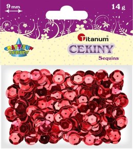 Cekiny Titanum Craft-Fun Series okrągłe 9mm czerwone 14g (268300)