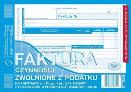 Druk offsetowy Michalczyk i Prokop Faktura czynności zwolnione z podatku A5 80k. (198-3E)
