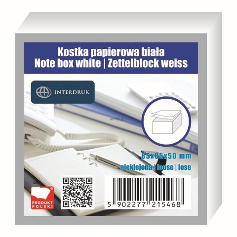 Kostka papierowa biały [mm:] 85x85x 50 Interdruk (KOSPAPNK5)
