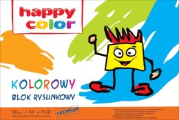 Blok rysunkowy Happy Color A3 kolorowy 80g 15k [mm:] 297x420 (HA37083040-09)