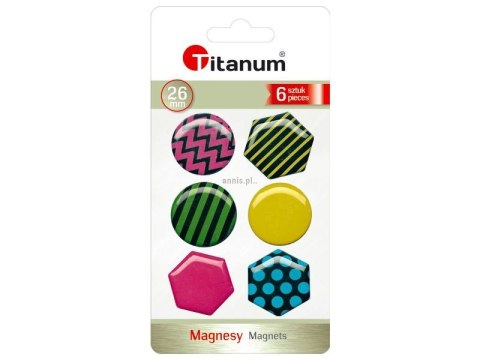 Magnes okrągłe, sześciokątne mix [mm:] 26 Titanum (4357-1) 6 sztuk