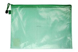 Teczka PCV Titanum A4 pozioma na zamek transparentna zielona (ZBWA4)