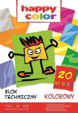 Blok techniczny Happy Color A3 kolorowa 170g 20k [mm:] 297x420 (HA 3717 3040-09)