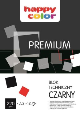 Blok techniczny Happy Color Premium A3 czarny 220g 10k [mm:] 297x420 (HA 3722 3040-9)