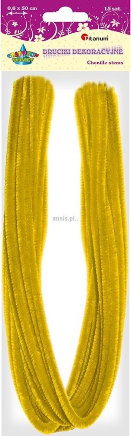 Drucik Titanum Craft-Fun Series druciki kreatywne kolor: żółty 500mm 15 szt (007)