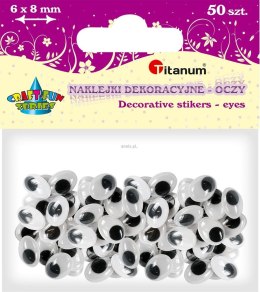 Oczy samoprzylepne Titanum Craft-Fun Series owalne ruchome 6x8mm