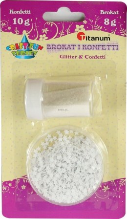 Zestaw brokat + konfetti Titanum Craft-Fun Series biały
