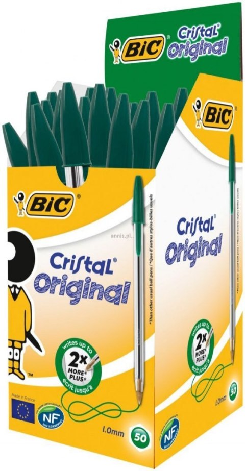 Długopis olejowy Bic Cristal zielony 1,0mm
