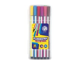 Flamastry heksagonalne Astra w plastikowym zamykanym boxie 12 kolorów (314115001)