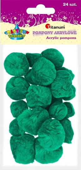 Pompony Titanum Craft-Fun Series akrylowe zielone 24 szt (361616)